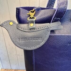 NIGHT OWL Portland Leather Blue Mockingbird Pouch Purse Charm FAST SHIP NEW!